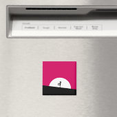 Aimant Silhouette Zombie avec Pleine lune (In Situ (Lave-vaisselle))