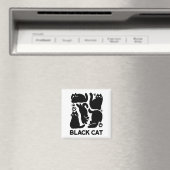 Aimant Silhouettes de chat noir - Design Feline mignon (In Situ (Lave-vaisselle))