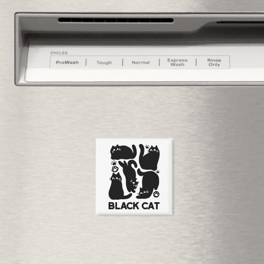 Aimant Silhouettes de chat noir - Design Feline mignon (In Situ (Lave-vaisselle))
