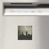 Aimant Silhouettes de gratte-ciel et éclairs dans le ciel (In Situ (Lave-vaisselle))
