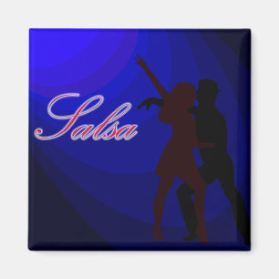 Aimant Silhouettes des danseurs de Salsa avec l'arrière 