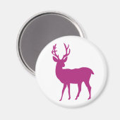 aimant silhuette de cerf solitaire (Recto/Verso)