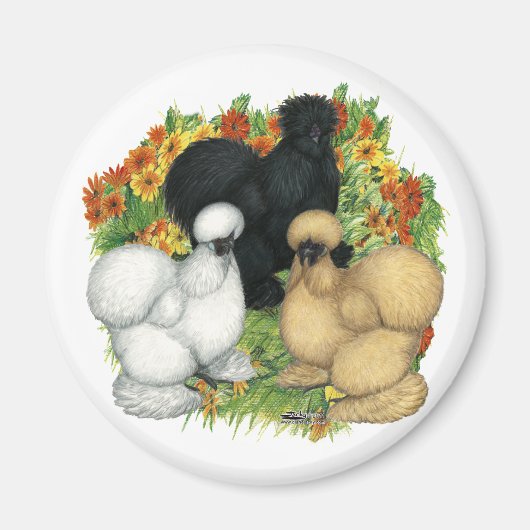 Aimant Silkies du jardin de fleurs (Devant)