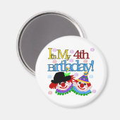 Aimant Silly Clowns 4th Birthday Tshirts et cadeaux (Recto/Verso)
