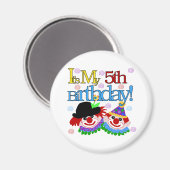 Aimant Silly Clowns 5th Birthday Tshirts et cadeaux (Recto/Verso)