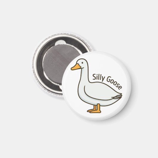 Aimant Silly Goose Funny Cartoon Goose (Recto/Verso)