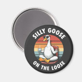 Aimant Silly Goose sur Loose Meditation Yoga Retro (Recto/Verso)