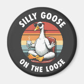 Aimant Silly Goose sur Loose Meditation Yoga Retro (Devant)