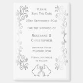 Aimant Silver Bells Scroll Design Wedding Enregistrer La (Recto)