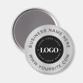 Aimant Silver Custom Logo Text Entreprise Marque commerci (Recto/Verso)