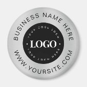 Aimant Silver Custom Logo Text Entreprise Marque commerci (Devant)