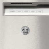 Aimant Silver Glitter Sparkle Eyelashes Monogram (In Situ (Lave-vaisselle))