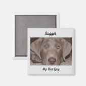 Aimant Silver Lab "My Best Guy" (Recto/Verso)