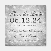 Aimant Silver Winter Wonderland Winter Enregistrer La Dat (Devant)