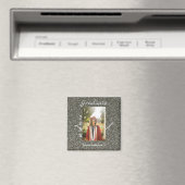 Aimant Silverglitter photo graduation ajouter nom classe  (In Situ (Lave-vaisselle))