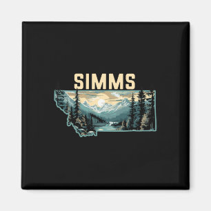 Aimant Simms Montana Outdoor Art Rétro Randonnée 