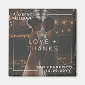 Aimant Simple Amour minimal et photo Merci (Devant)