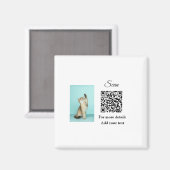 Aimant Simple animal name details QR code add text photo (Recto/Verso)