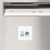 Aimant Simple animal name details QR code add text photo (In Situ (Lave-vaisselle))