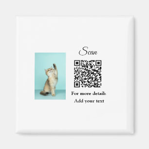 Aimant Simple animal name details QR code add text photo