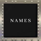 Aimant Simple Black Custom Ajouter Votre Nom Élégant