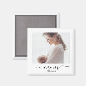 Aimant Simple Black Script Minimal Mom Established (Recto/Verso)