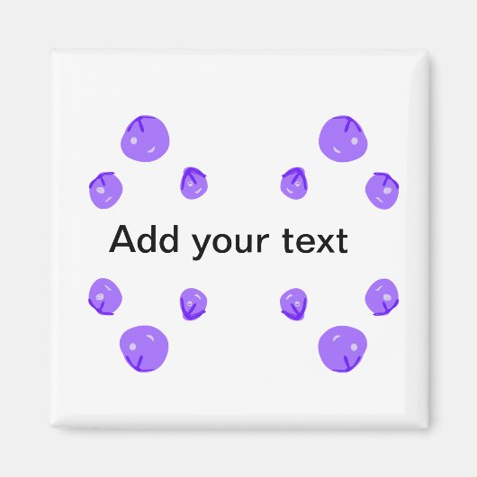Aimant Simple bleu violet cerise ajouter le nom texte min (Devant)