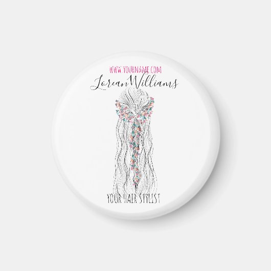 Aimant Simple Boho Mariage Hair Stylliste Fleur romantiqu (Devant)