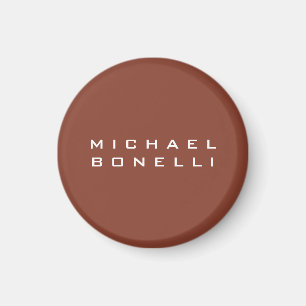 Aimant Simple Brown minimaliste moderne  Votre nom