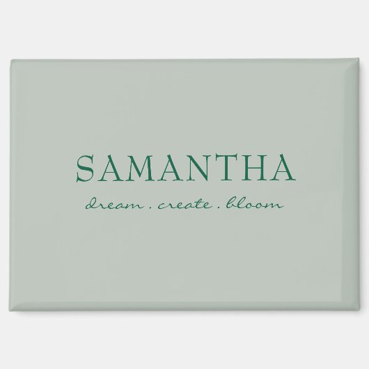 Aimant Simple Citation Verte Nom Sage Citation Uplifiante (Recto)