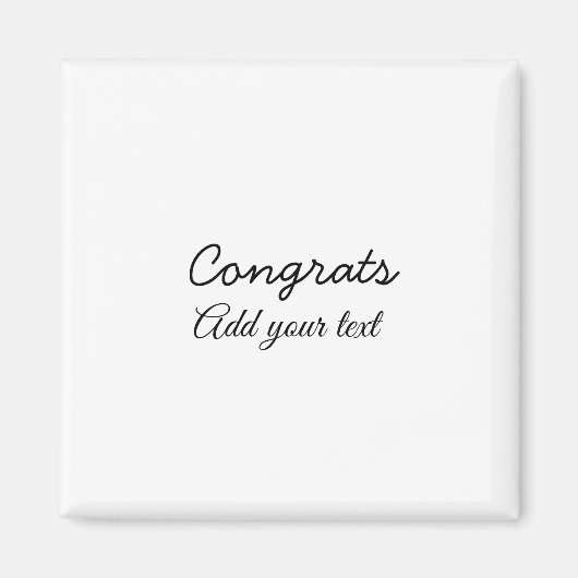 Aimant Simple congratulation graduation add your (Devant)