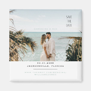 Aimant Simple Couple Photo Seafoam Save the Date