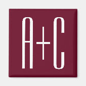 Aimant Simple Couples | White & Burgundy (Devant)