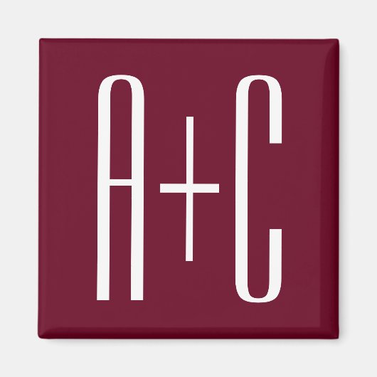 Aimant Simple Couples | White & Burgundy (Devant)