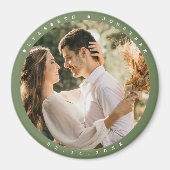 Aimant Simple Élégant Couple Photo Mariage Enregistrer La (Devant)