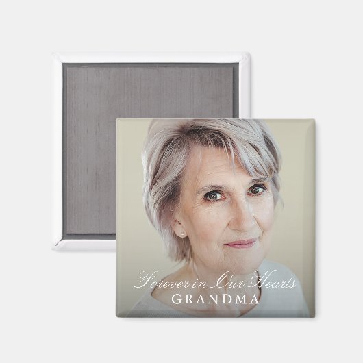 Aimant Simple Élégant Script Full Photo Memorial (Recto/Verso)