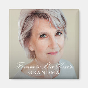 Aimant Simple Élégant Script Full Photo Memorial