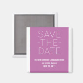 Aimant Simple Enregistrer l'aimant de date, Fuchsia (Recto/Verso)