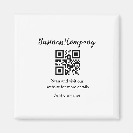 Aimant Simple entreprise site web code-barres QR ajouter  (Devant)