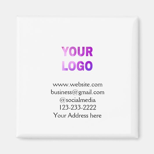 Aimant simple et minimal ajouter votre logo/design ici te (Devant)