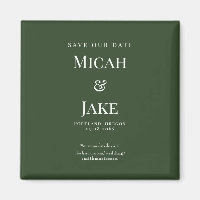 Simple Forest Green & White Mariage Sauvez notre d