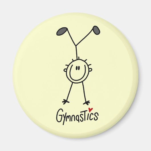 Aimant Simple Gymnaste Figurine Bâton (Devant)