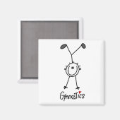 Aimant Simple Gymnaste Figurine Bâton (Recto/Verso)