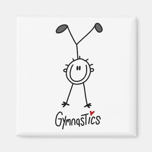 Aimant Simple Gymnaste Figurine Bâton (Devant)