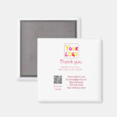 Aimant simple minimal add your logo/design here text Q R (Recto/Verso)