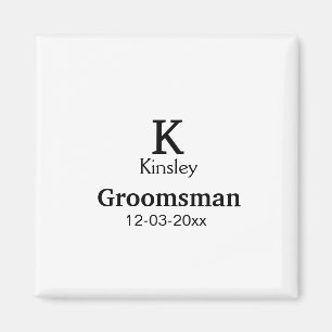 Aimant SIMPLE MINIMAL ajoutez votre nom témoin personnali