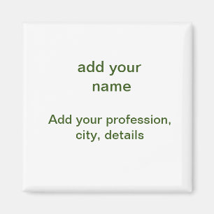 Aimant Simple minimal vert ajoutez votre texte nom photo