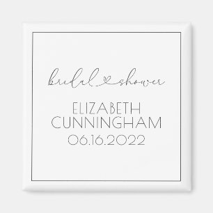 Aimant Simple Minimalist Elegant Chic Heart Bridal Shower