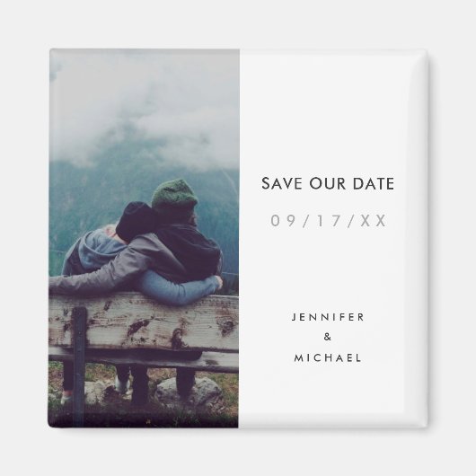 Aimant Simple minimaliste Enregistrer l'aimant Date (Devant)