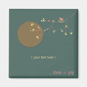 Aimant Simple minimaliste nidification Whimsical Oiseaux